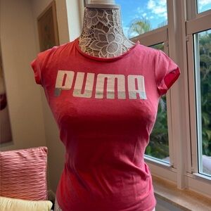 PUMA Women's Bright Pink Short Sleeve Tee